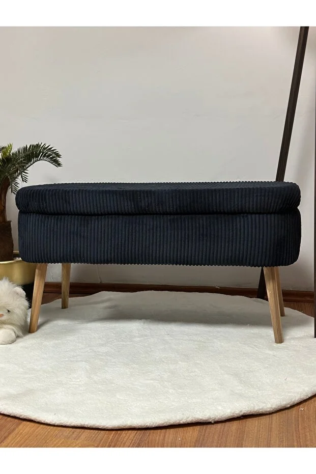 OSLO Babyface Turuncu Çok Amaçlı Sandıklı Dekoratif Bench Puf